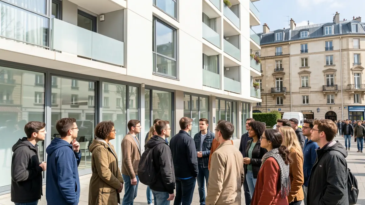 Students on a real estate law visit exploring a diverse property portfolio in Clermont-Ferrand.