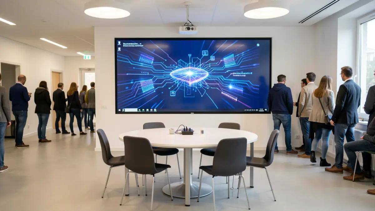 Modern training room focused on AI.