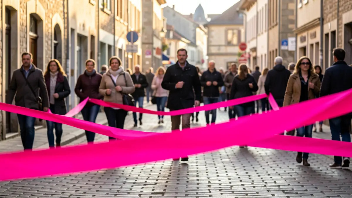 Generic image of a pink wave symbolizing the fight against breast cancer in the streets of Aurillac.