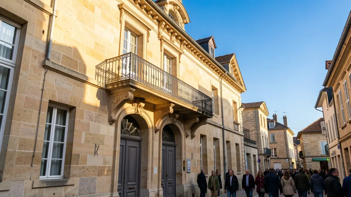 Facade of the Villaz town hall, Haute-Savoie, under an afternoon sun.
