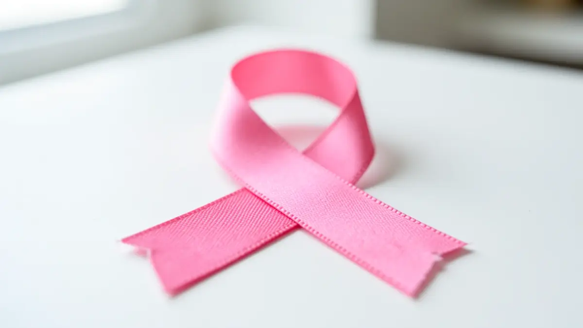Ruban rose symbole de la lutte contre le cancer du sein.