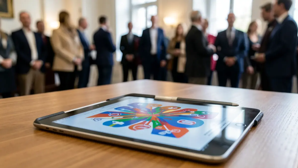 Image générique d'une tablette affichant une œuvre d'art numérique abstraite.