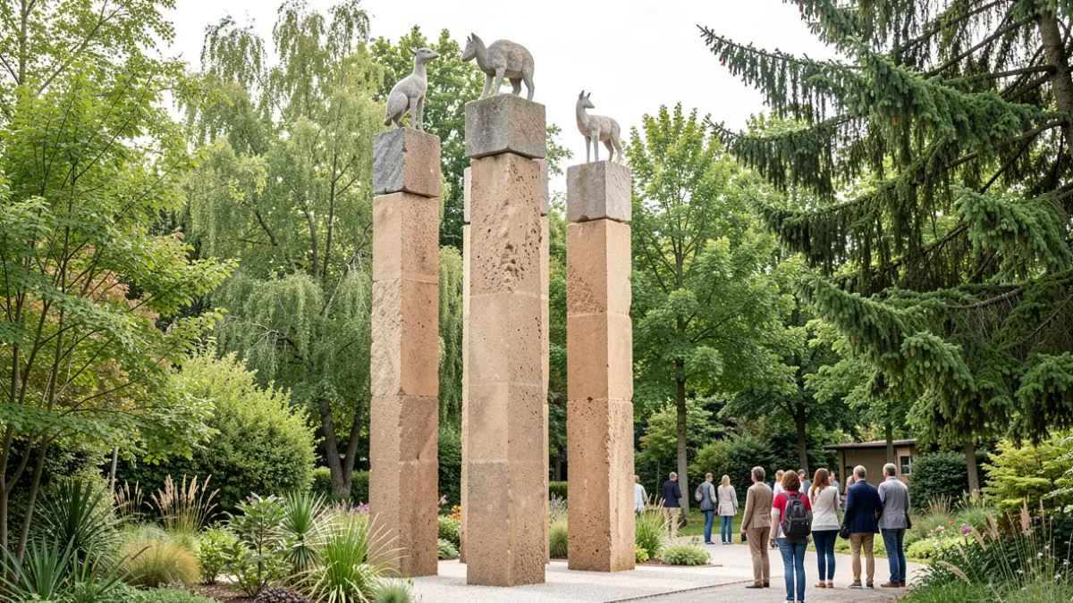Image générique : une installation artistique en plein air dans un parc arboré.