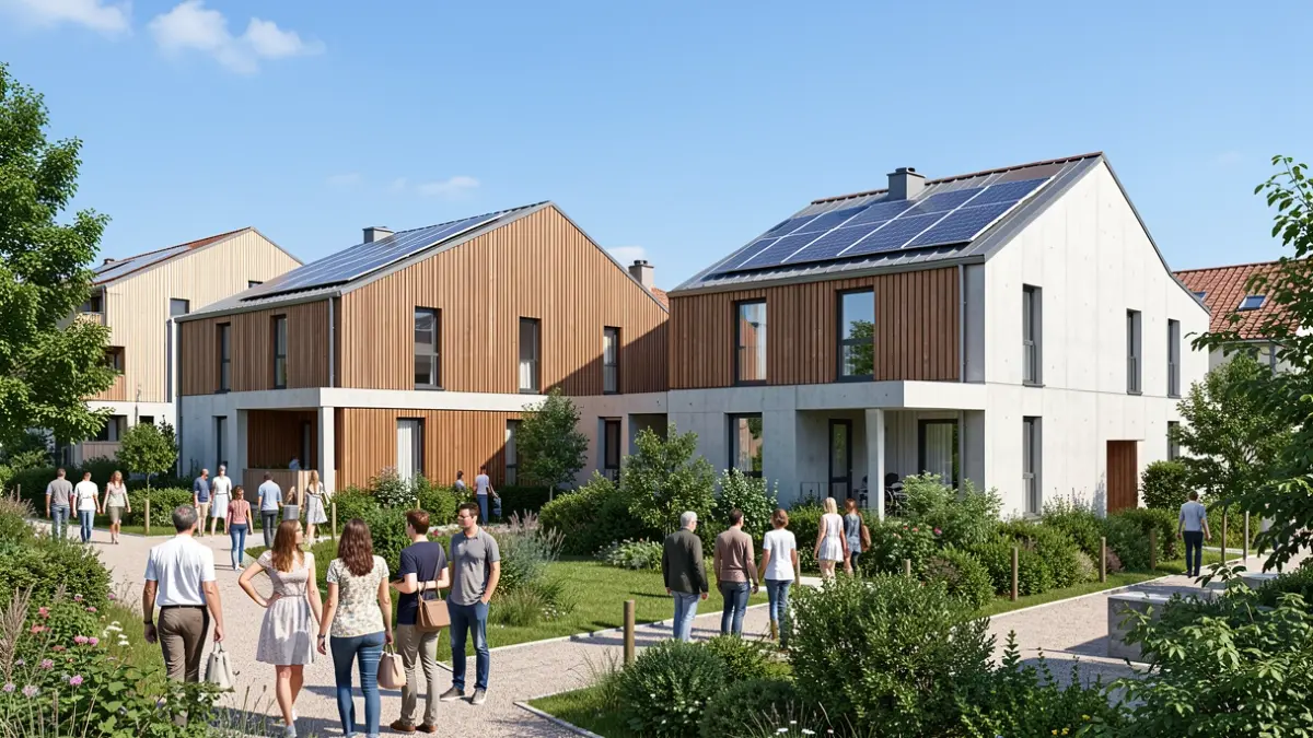 New social housing residence 'Les Terrasses de l'Artière' in Beaumont, France.