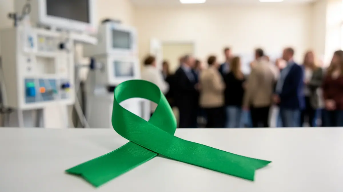 Generic image of a green ribbon symbolizing organ donation.