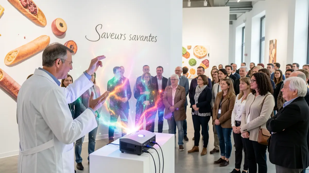 Generic image of scientists presenting cosmic phenomena during a public event.