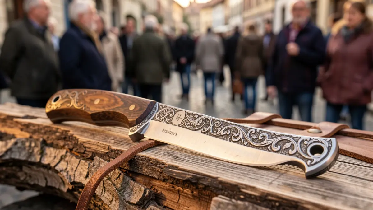 Couteau artisanal de L'Âme de la Fure, inspiré du patrimoine isérois.