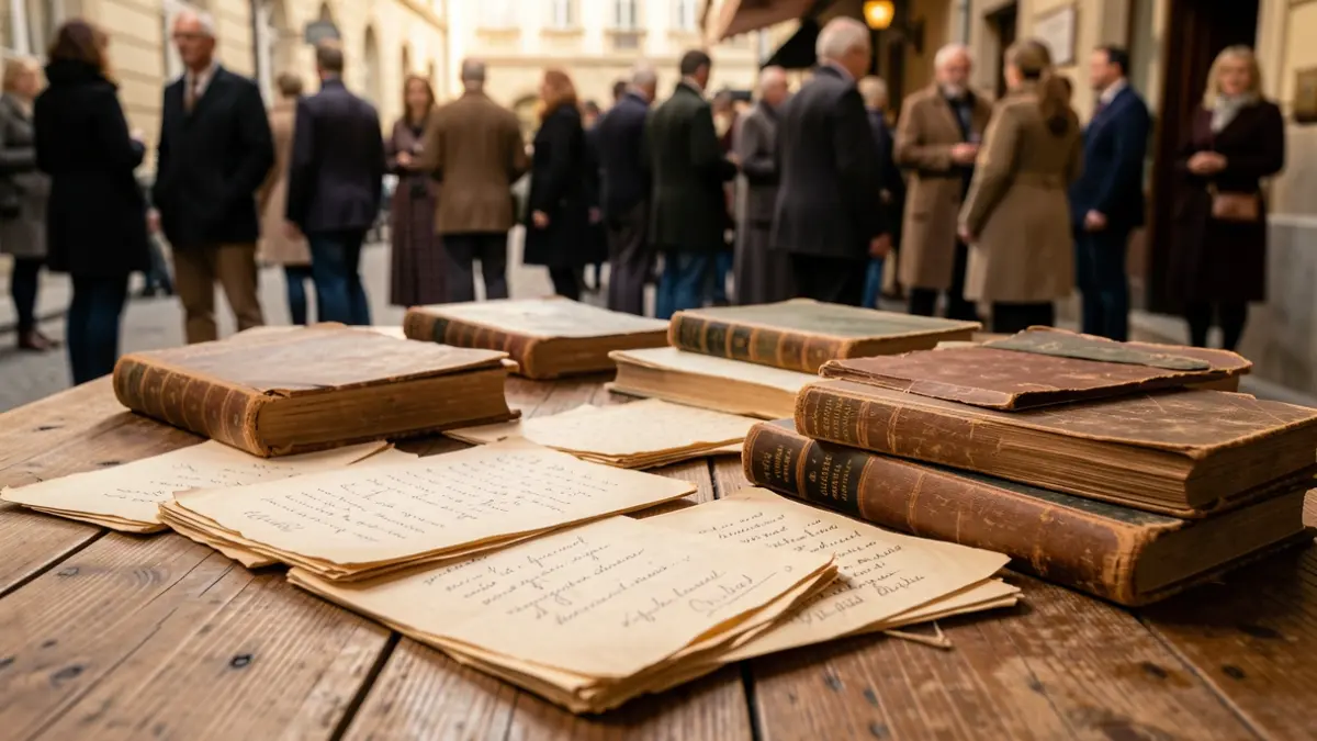Generic image of old books and handwritten letters on a wooden table.
