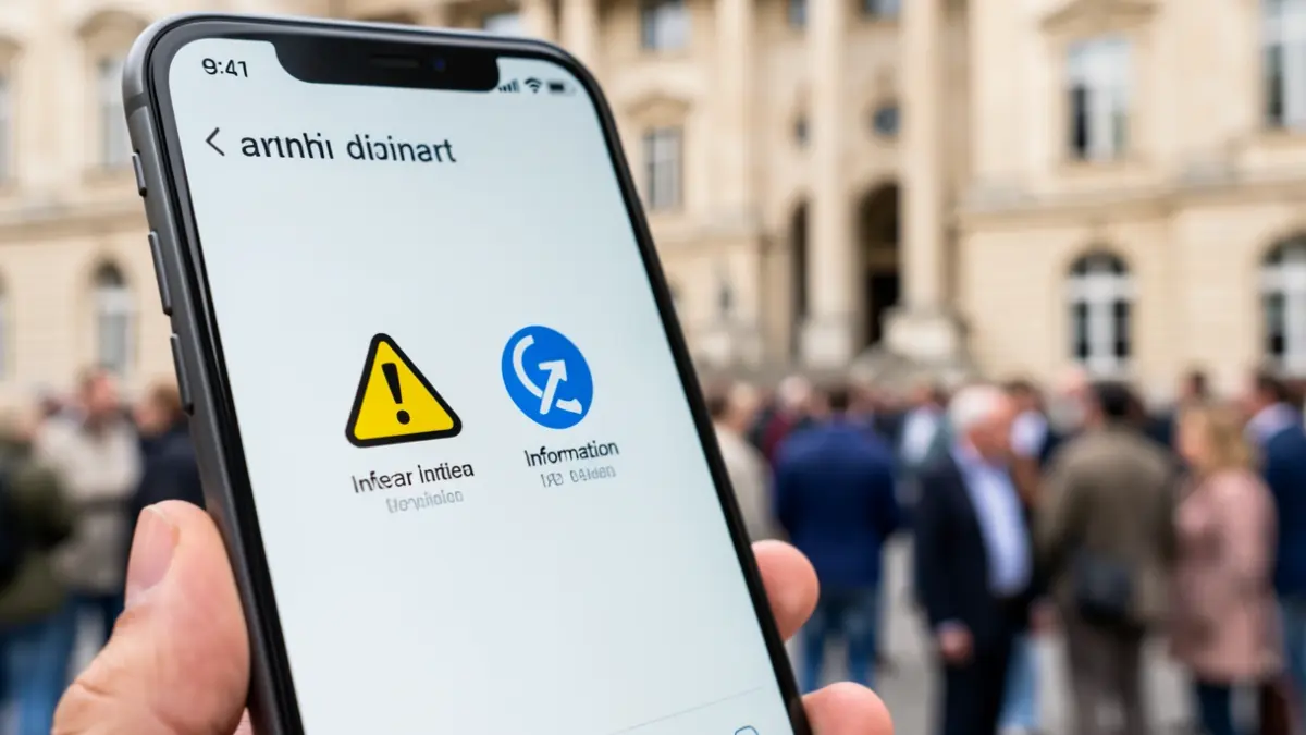 Generic image of a smartphone displaying an alert message.