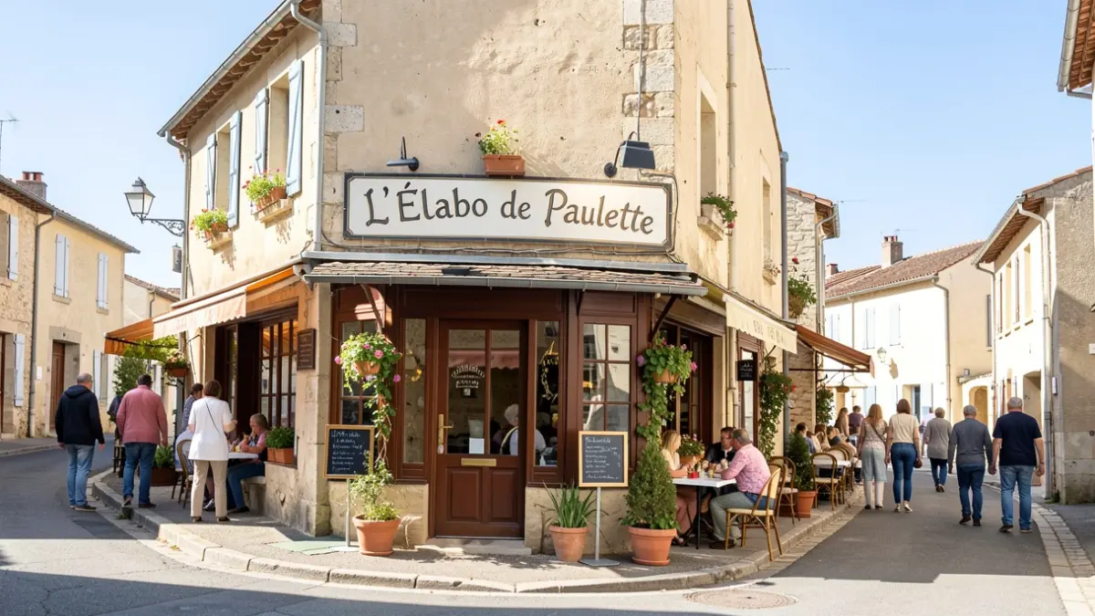 Exterior view of the L'Élabo de Paulette restaurant in Aouste-sur-Sye.