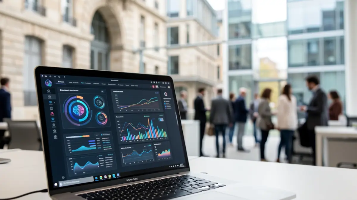 Generic image of technology and artificial intelligence in an office setting.