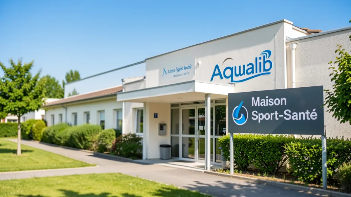 Generic image of the exterior of the Aqualib' sports complex in La Côte Saint-André, Bièvre Isère.