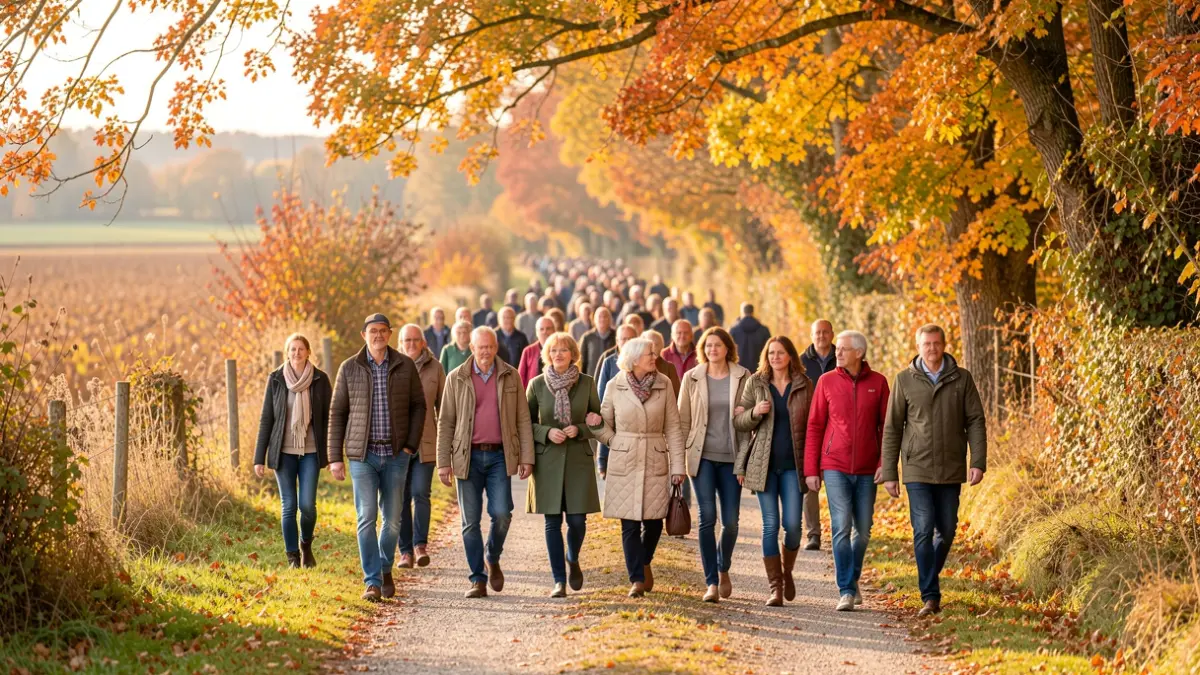 Generic image of a solidarity gourmet walk in autumn.