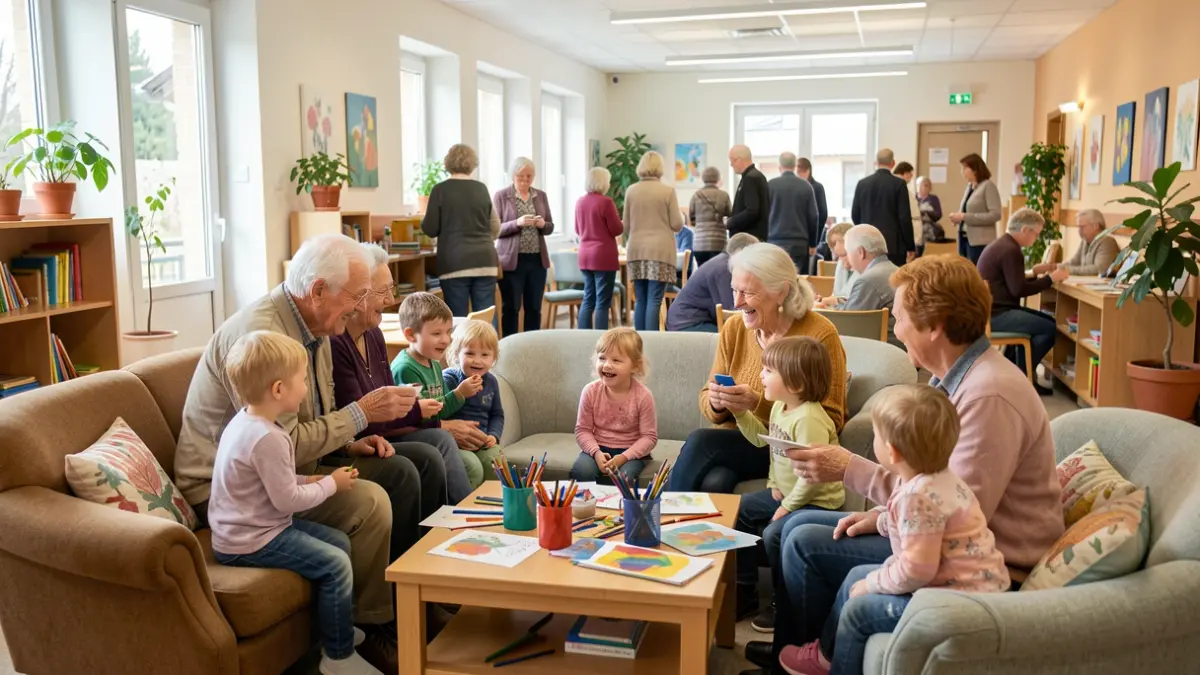Generic image of an intergenerational activity in a community center.