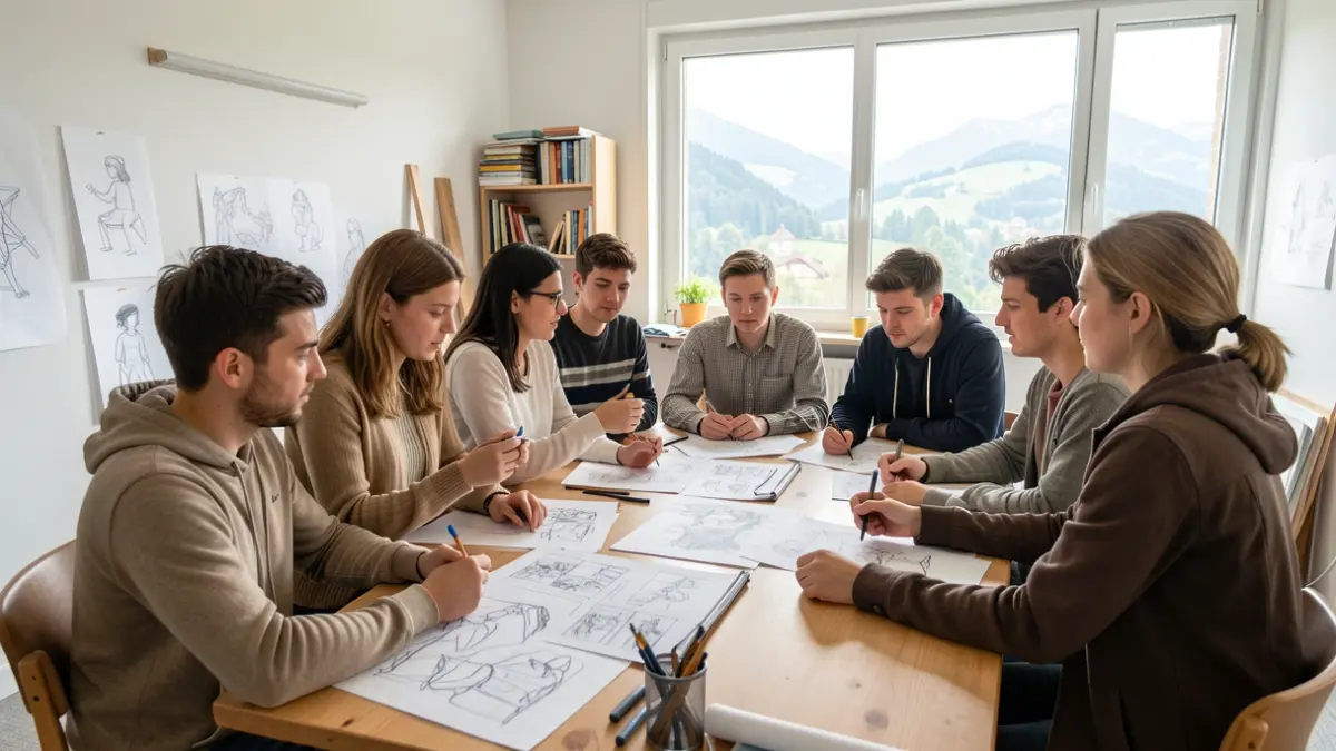 Generic image of a group of animators working in a studio in Annecy.