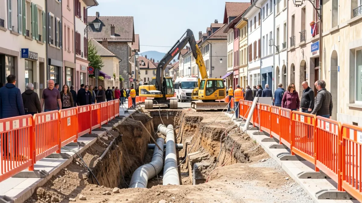 Construction site on Rue de Laubize in Romagnat.