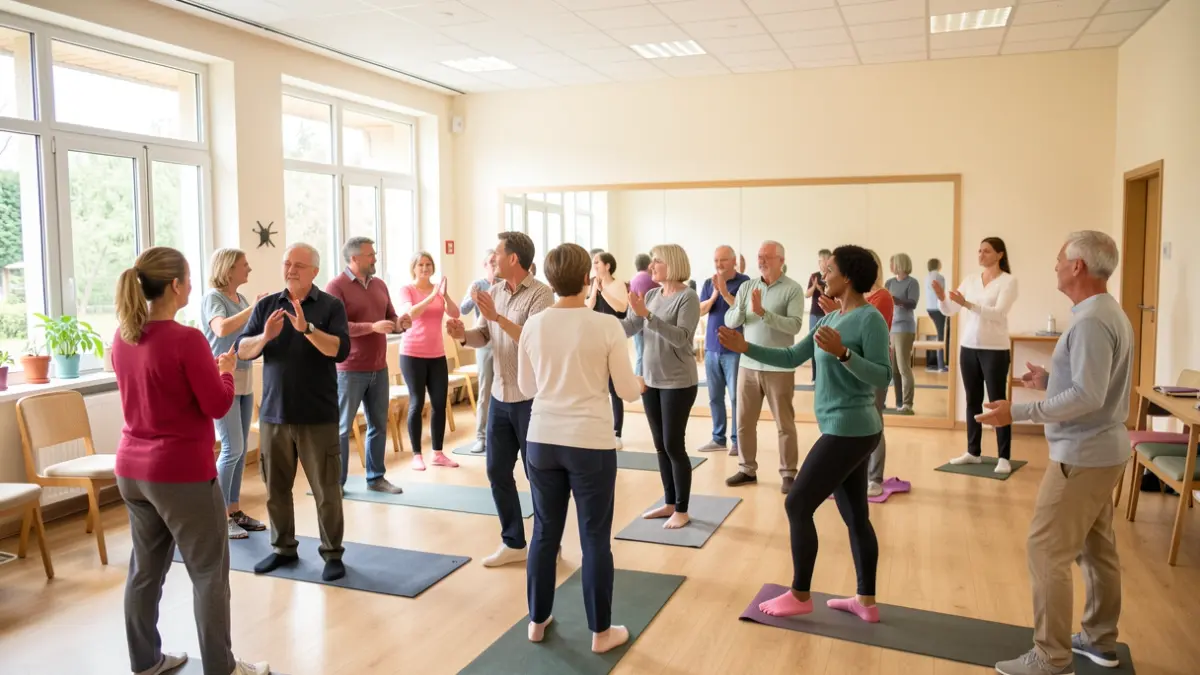 Generic image of an adapted physical activity session in a community hall.