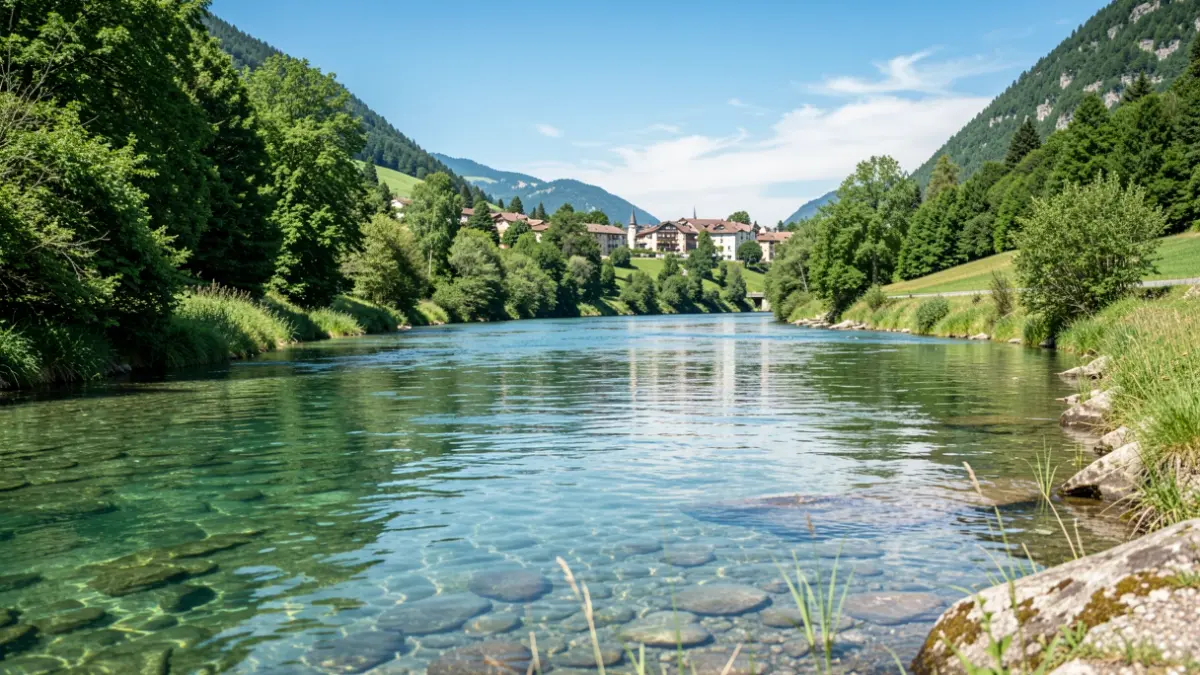 Generic image of the Guiers river in the Auvergne-Rhône-Alpes region, symbolizing water resource preservation.