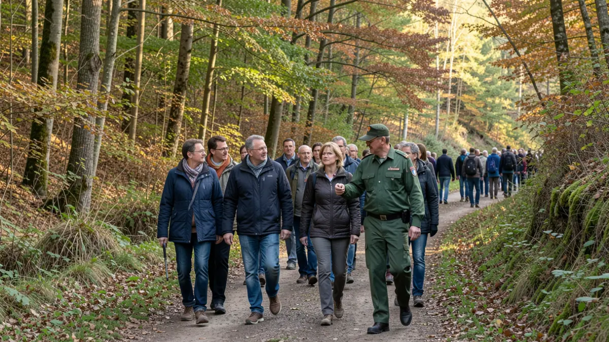 Promenade commentée en forêt dans le Parc des Volcans d'Auvergne.