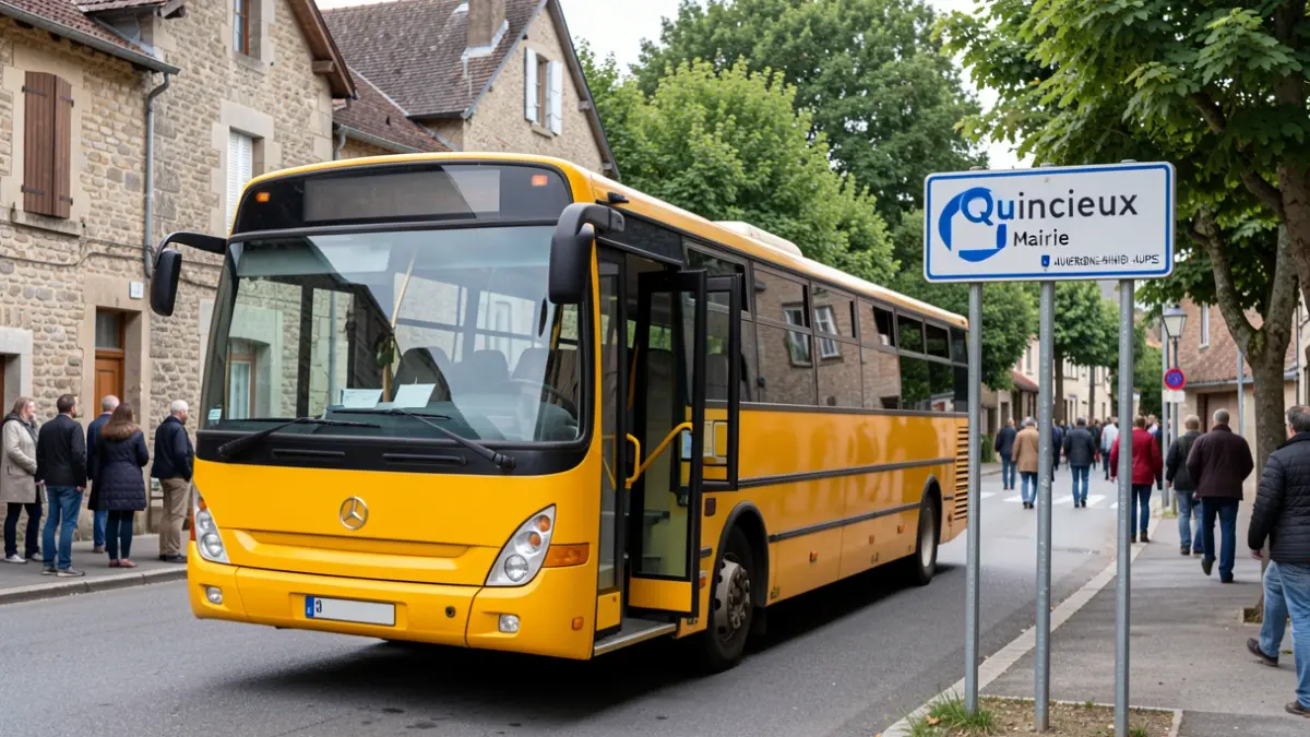 An additional school bus in Quincieux.