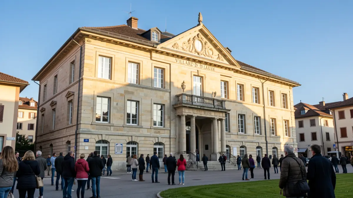 Facade of the Villard-de-Lans town hall under the afternoon sun.