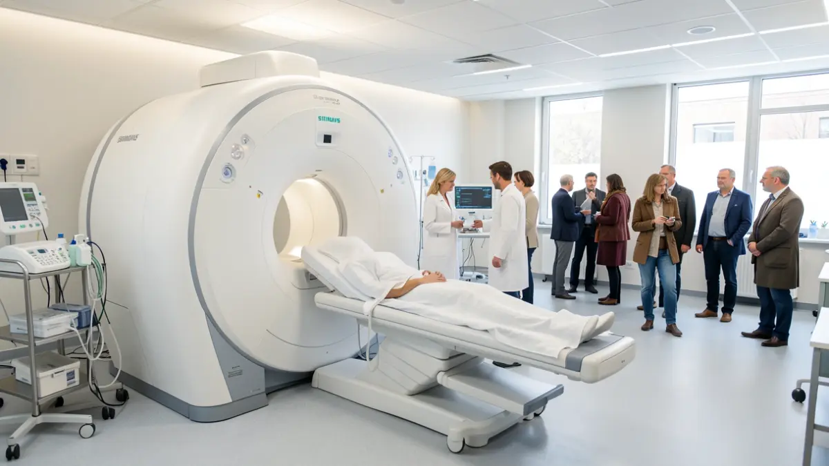 Salle de radiologie moderne avec un nouveau scanner Siemens SOMATOM go.Top à Aix-les-Bains.