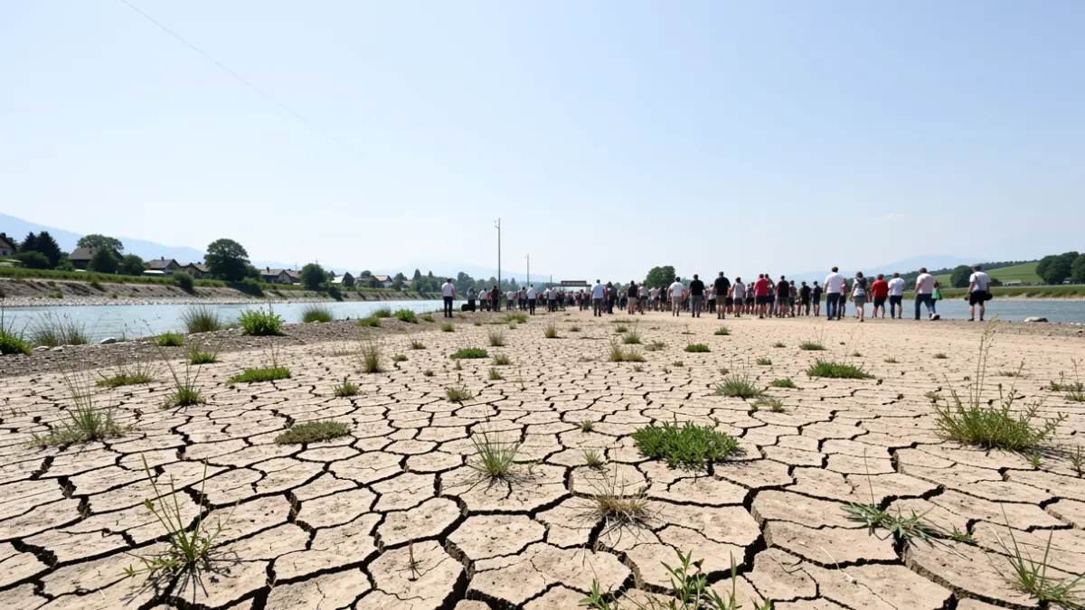 Generic image of a dry riverbed in Haute-Savoie, symbolizing drought.