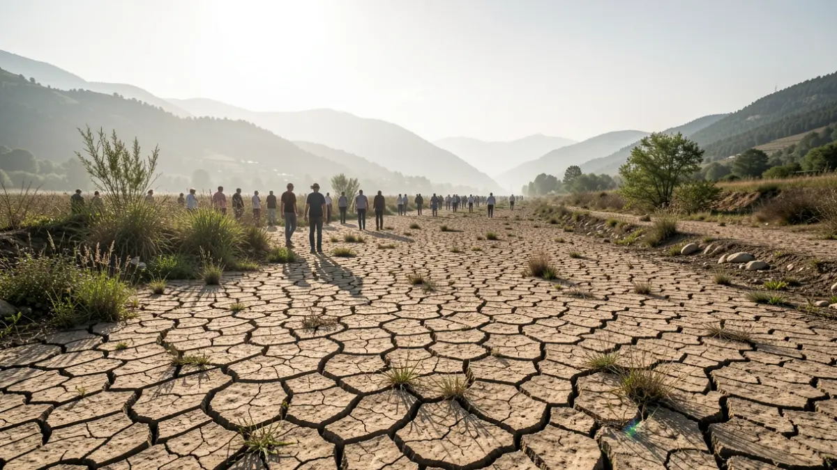Generic image of a dry riverbed during a drought period.