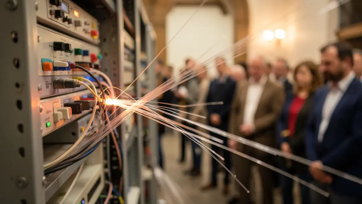Image générique de techniciens travaillant sur le réseau fibre optique.