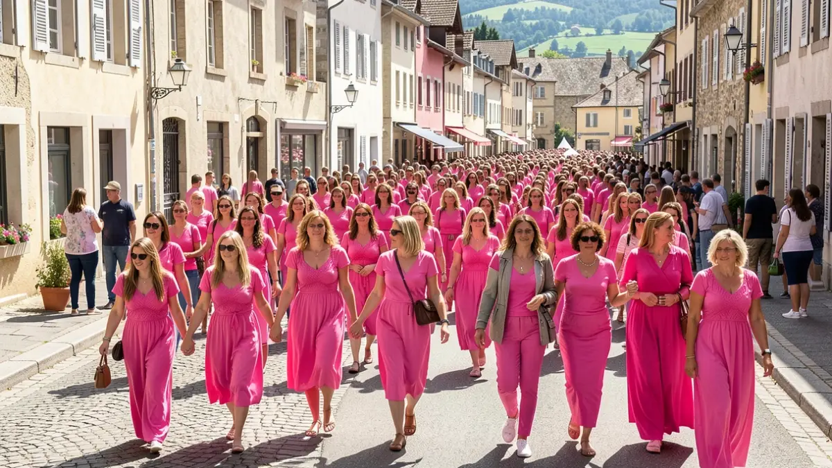 Generic image of the "Aurillac pour elles" march against breast cancer.