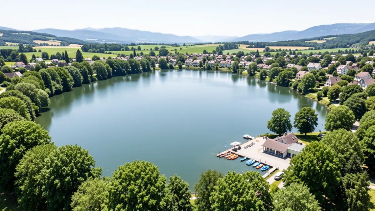 Generic image of a lake with leisure areas.