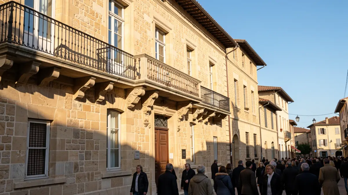 Generic image of the facade of an official building, with traditional architectural elements and a blue sky.