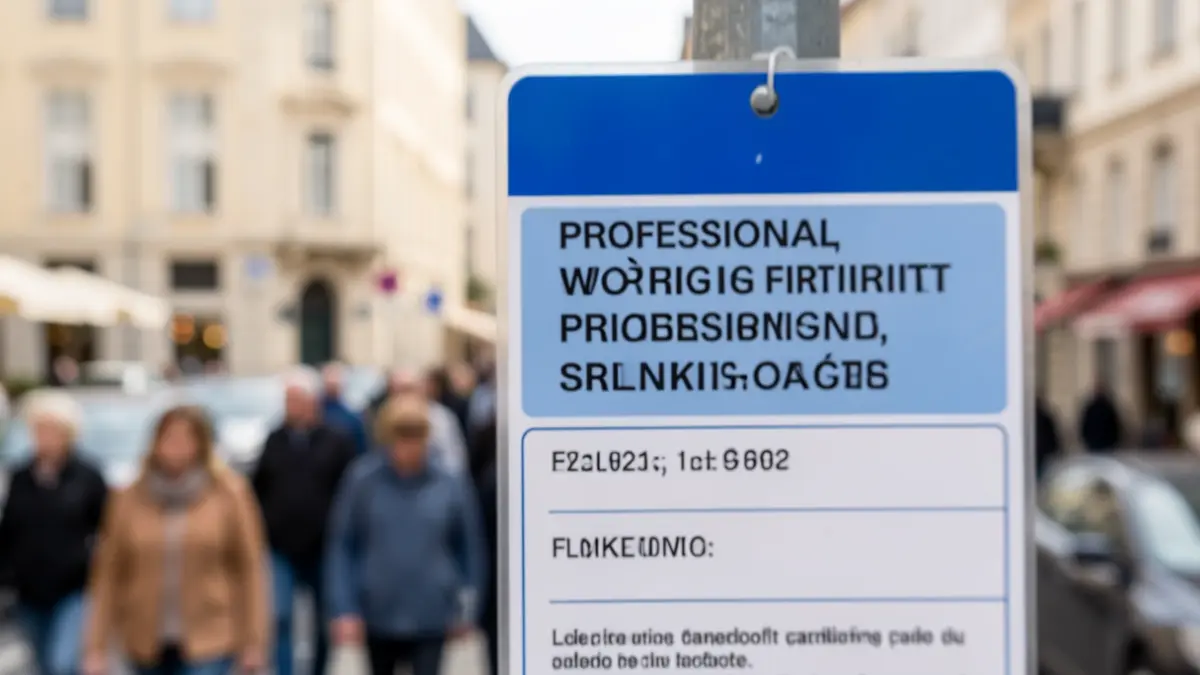 Generic professional parking permit for the blue zone.