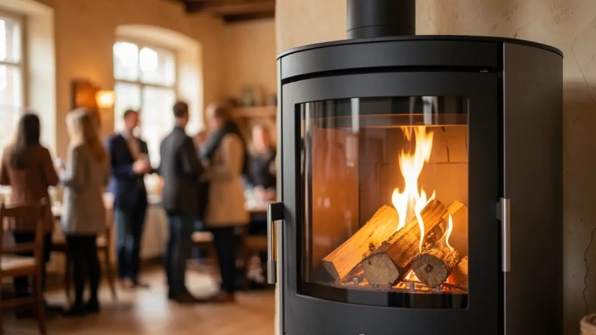 Image générique d'un appareil de chauffage au bois moderne et efficace.