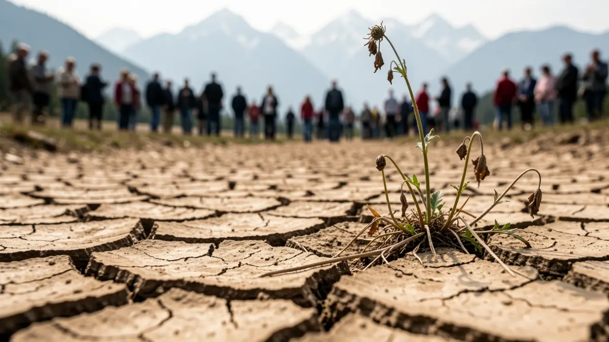 Generic image of drought in the French Alps.
