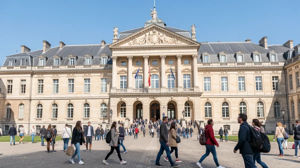 Image générique: une institution académique française. Jamais de noms propres. N'affirme jamais que c'est le fait réel.