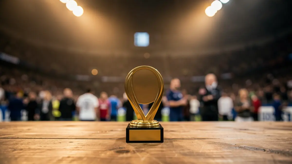 Generic image of a sports award on a blurred background.