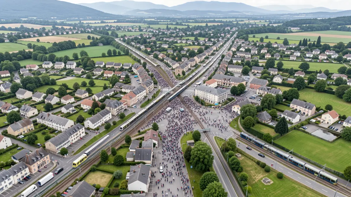 Generic image of an urban landscape and its transport infrastructure.