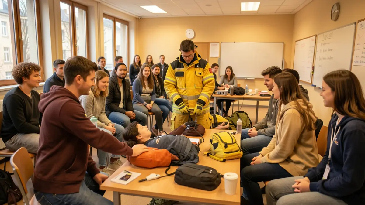 Image générique d'une formation aux premiers secours dispensée par des sapeurs-pompiers.