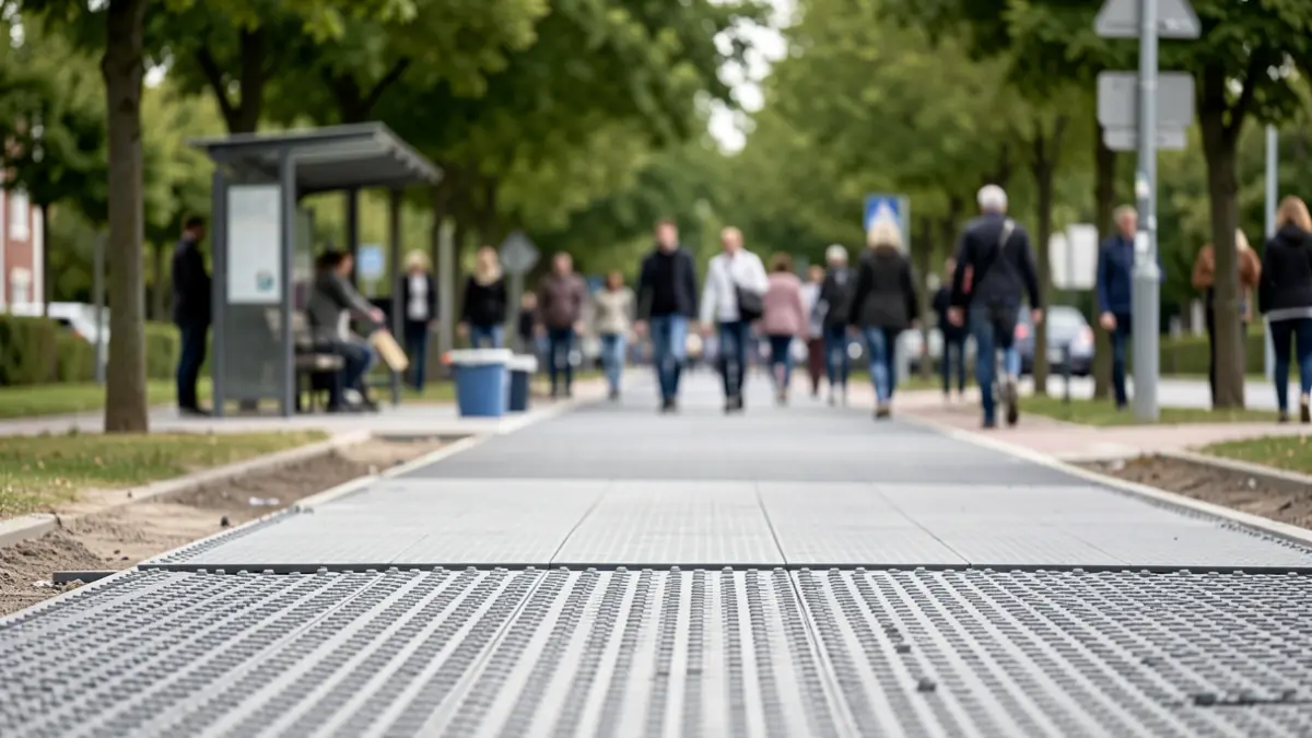 Generic image of pedestrian and cycle path construction with permeable paving.