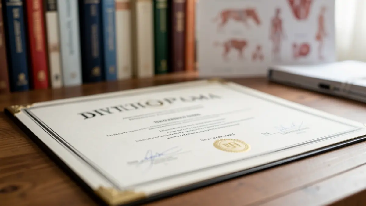 Image générique d'un certificat académique sur un bureau.