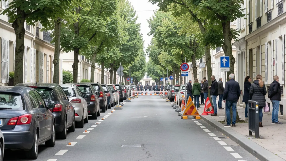 Generic image of a residential street undergoing temporary traffic measures.