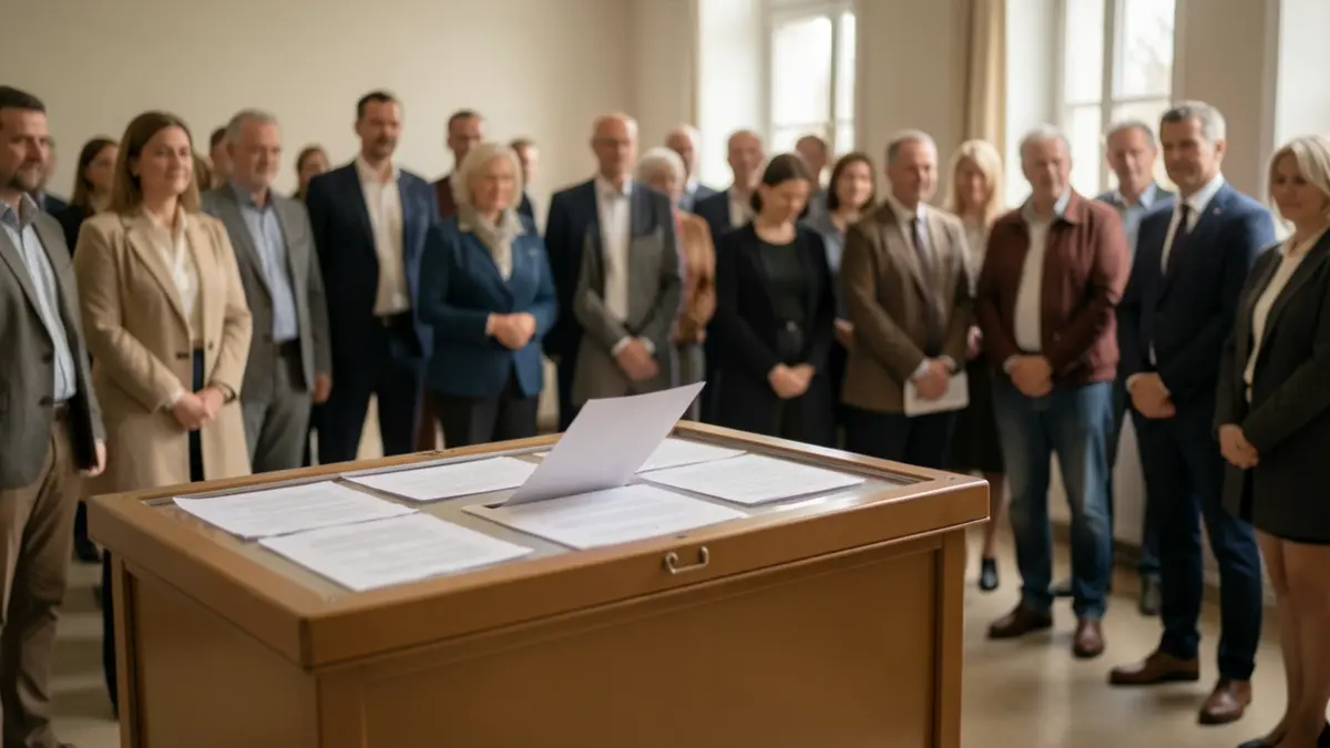 Generic image of a ballot box with voting papers.