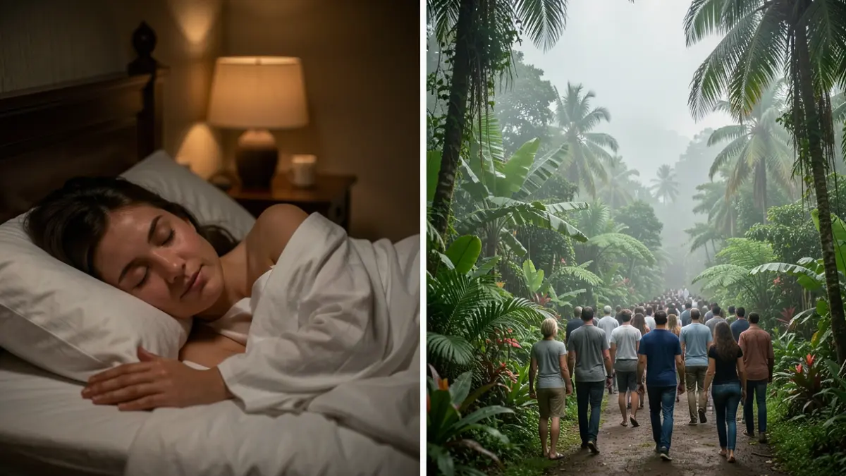 Generic image illustrating the contrast between sleep and a hot, humid environment.