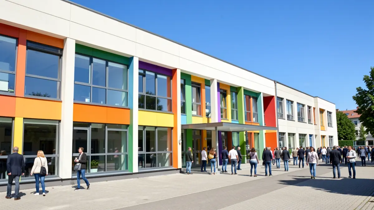 Image générique d'une extension d'école moderne.