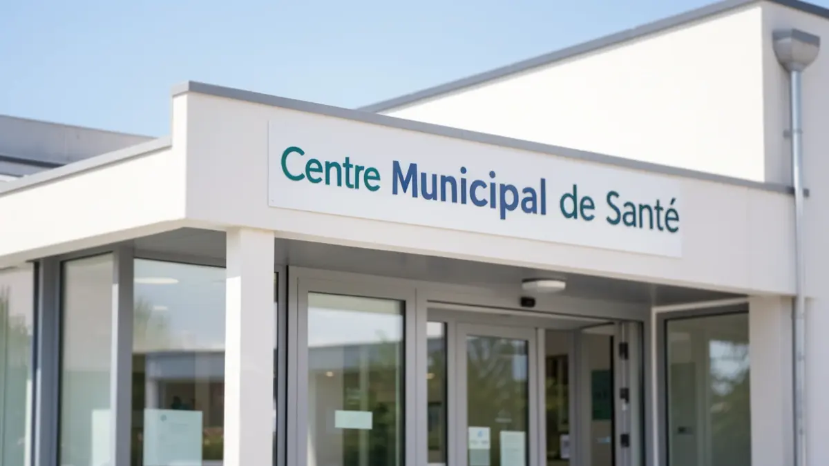 Facade of the Viry Municipal Health Center during its inauguration.
