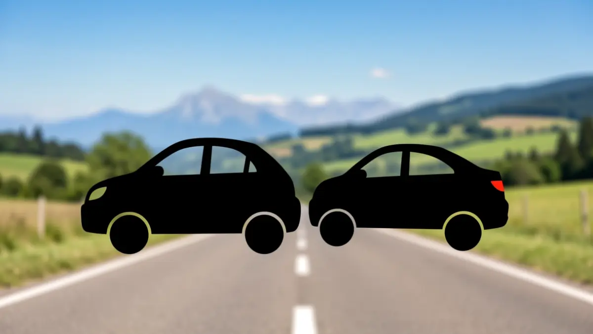 Generic image of carpooling with car silhouettes on a regional road.