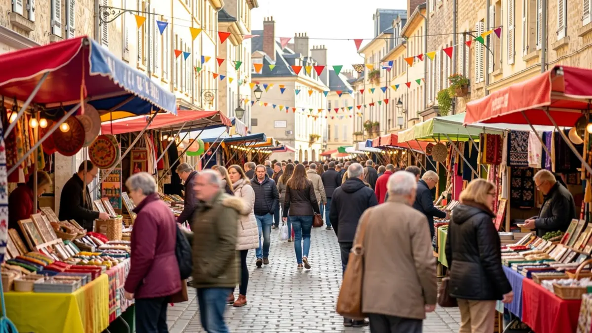 Generic image of a local festival with stalls and a crowd.