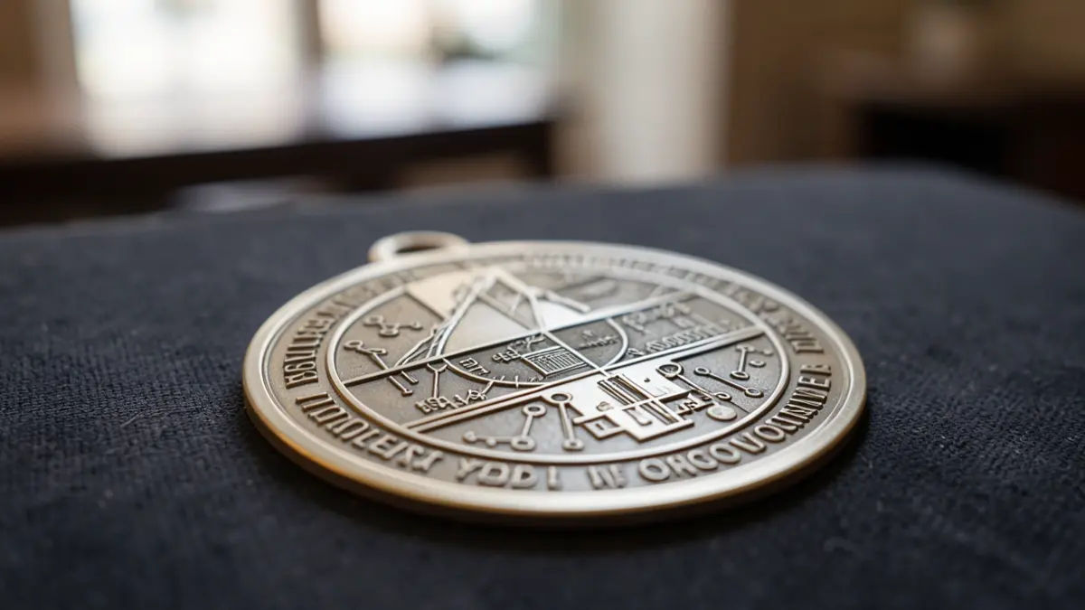 Image générique d'une médaille de récompense scientifique.