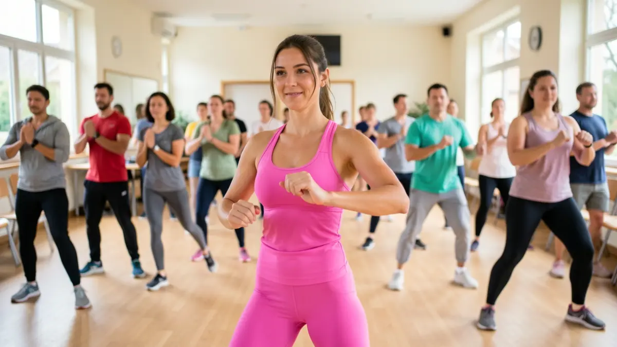 Generic image of a pink Zumba session for October Rose.